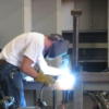 Practicing welding skills 