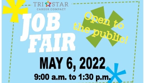 Job Fair, May 6, 2022, 9 a.m. to 1:30 p.m., Open to the public. 