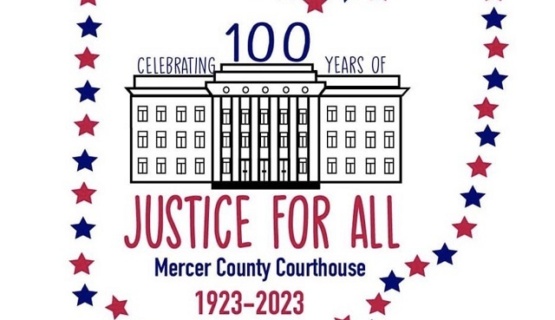 Mercer County Courthouse 100th Anniversary logo. 