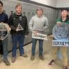Four senior welders with their finished plasma projects.: Gallery Image 1 