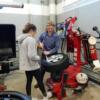 Tire changing station in the auto tech lab. 