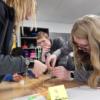 Sophomores working on spaghetti challenge in Engineering Technology.: Gallery Image 2 
