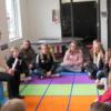 Early Childhood teacher Bonnie Dahlinghaus talking with a group of sophomores about the Early Childhood Education program.: Gallery Image 1 