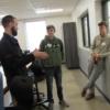 Ag. Industrial Tech. instructor Ken Platfoot talks with sophomores.: Gallery Image 1 