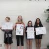 Winners and their drawings, all from New Knoxville Schools,:  (l to r) Cooper Jones - Food Critic,  Becca Sick - Caretaker, Zoe Caldwell -Teacher,  Phebe Vergara - Lawyer: Gallery Image 1 