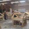 Junior construction students learn how to construct rafters. 