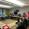 Teaching Professions student(s) working with elementary students on a STEM activity.: Gallery Image 4 