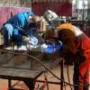 Welding students at work.: Gallery Image 1 