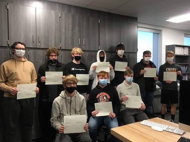 Junior and Senior Cybersecurity Students with their Cisco certificates: Featured Image 1 